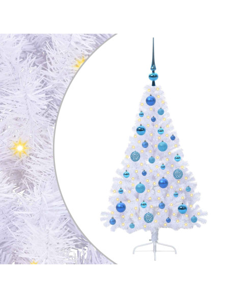 Albero di Natale artificiale Bianco 120 cm PVC e Acciaio