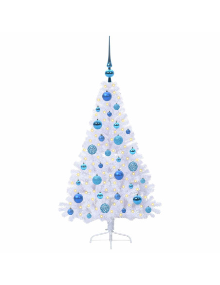 Albero di Natale artificiale Bianco 120 cm PVC e Acciaio