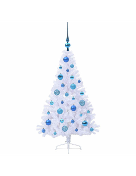 Albero di Natale artificiale Bianco 120 cm PVC e Acciaio