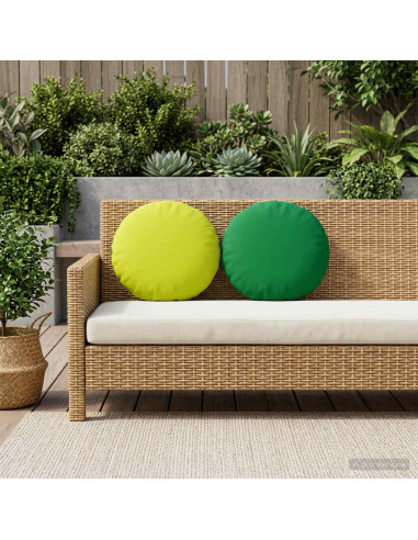 Cuscino 2 pz HEERLEN Verde brillante. Ø 30 cm Poliestere