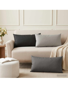 Cuscino 6 pz HEERLEN Grigio 40 x 80 cm Poliestere