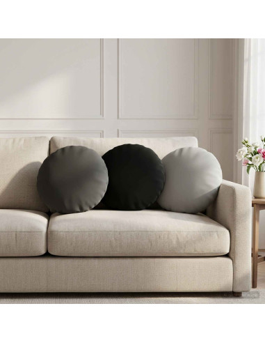 Cuscino 2 pz HEERLEN Nero Ø 40 cm Poliestere