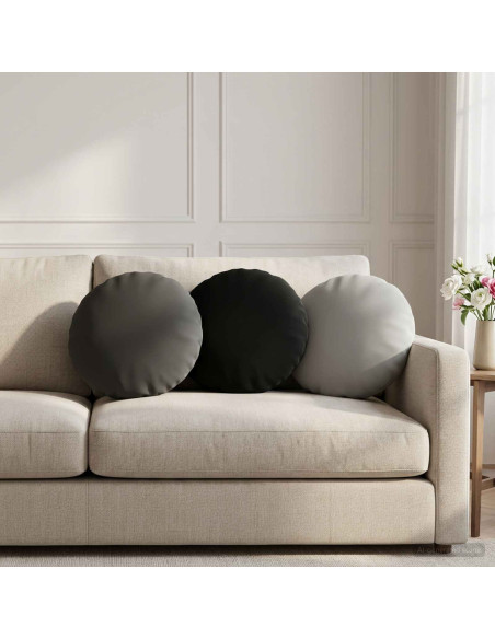 Cuscino 2 pz HEERLEN Nero Ø 40 cm Poliestere