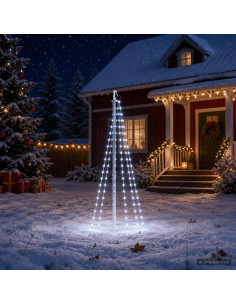 Luci per albero di Natale con picchetti e asta per bandiera