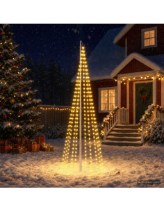 Luci per albero di Natale con picchetti e asta per bandiera