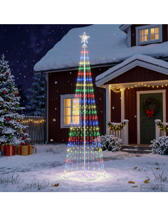 Albero di Natale a cono LED 250 cm 470 LED Multicolore Acciaio