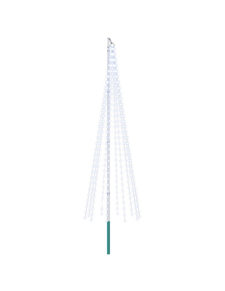Luci per albero di Natale con picchetti e asta per bandiera