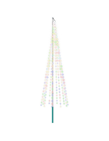 Luci per albero di Natale con picchetti e asta per bandiera
