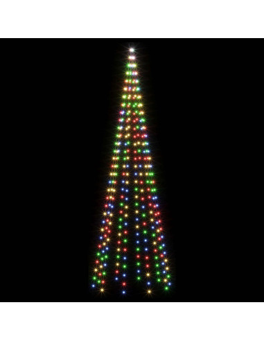 Luci per albero di Natale con picchetti e asta per bandiera