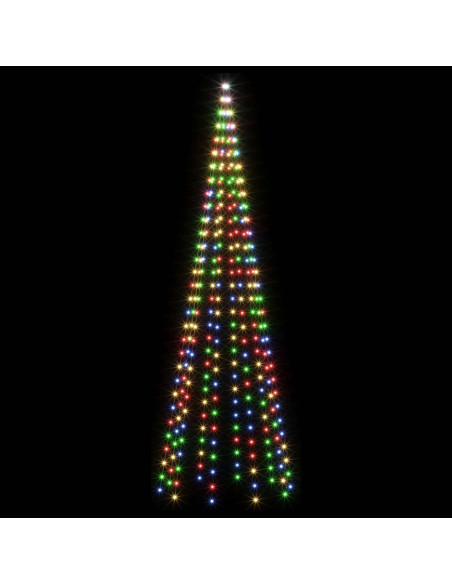 Luci per albero di Natale con picchetti e asta per bandiera
