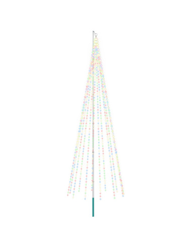 Luci per albero di Natale con picchetti e asta per bandiera