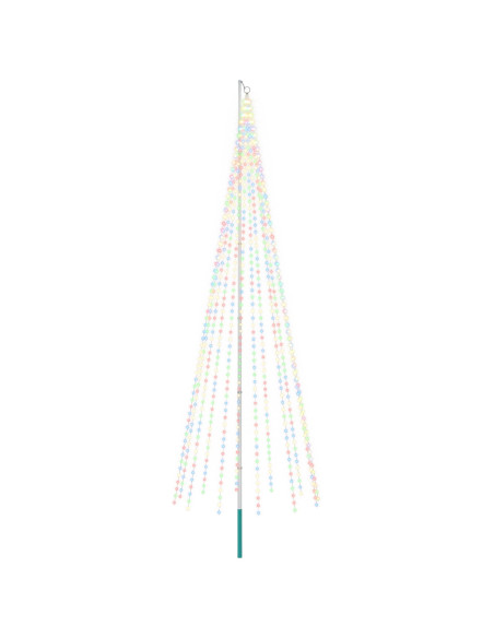 Luci per albero di Natale con picchetti e asta per bandiera