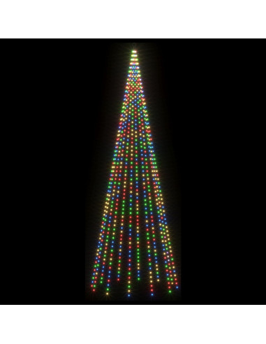 Luci per albero di Natale con picchetti e asta per bandiera