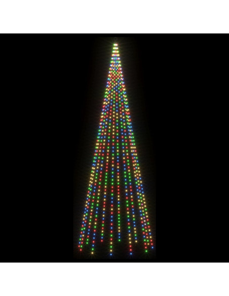Luci per albero di Natale con picchetti e asta per bandiera
