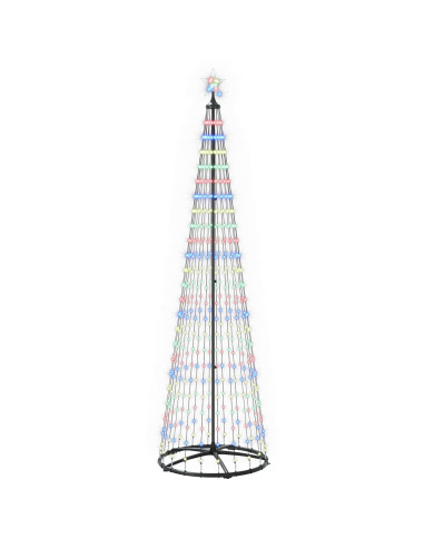 Albero di Natale a cono LED 250 cm 470 LED Multicolore Acciaio