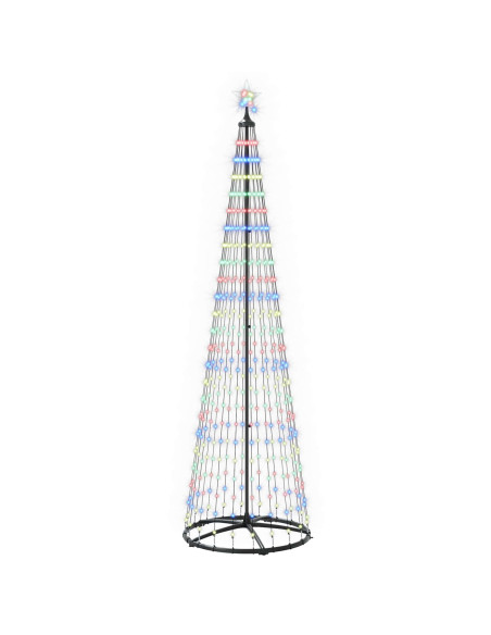 Albero di Natale a cono LED 250 cm 470 LED Multicolore Acciaio