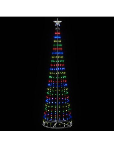 Albero di Natale a cono LED 250 cm 470 LED Multicolore Acciaio