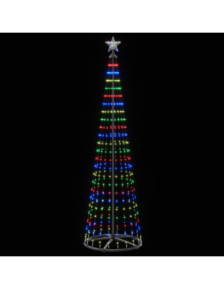 Albero di Natale a cono LED 250 cm 470 LED Multicolore Acciaio