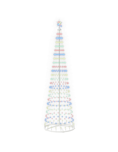 Albero di Natale a cono LED 250 cm 470 LED Multicolore Acciaio