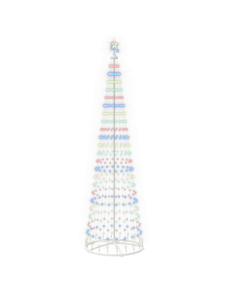 Albero di Natale a cono LED 250 cm 470 LED Multicolore Acciaio