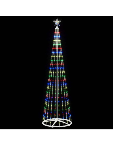 Albero di Natale a cono LED 250 cm 470 LED Multicolore Acciaio