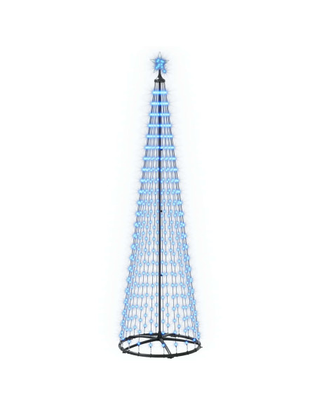 Albero di Natale a cono LED 250 cm 470 LED Blu Acciaio Bianco