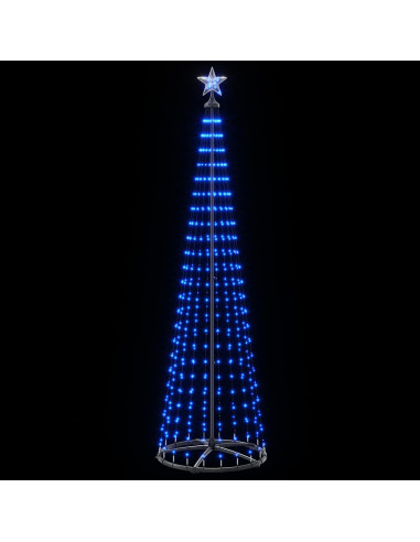 Albero di Natale a cono LED 250 cm 470 LED Blu Acciaio Bianco