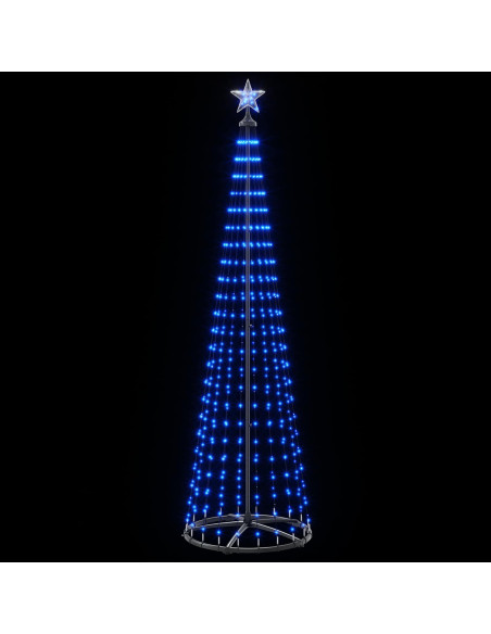 Albero di Natale a cono LED 250 cm 470 LED Blu Acciaio Bianco