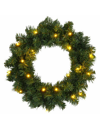 Ghirlanda di Natale Verde Ø 30 cm PVC 25 LED