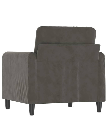 Poltrona Grigio Scuro 60 cm Velluto