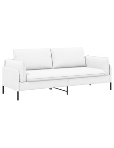 Divano 3-Persone Bianco 222 x 81 x 89 cm Tessuto 2