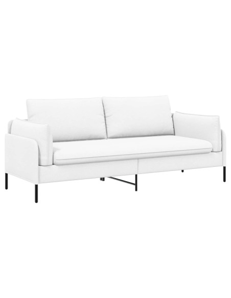 Divano 3-Persone Bianco 222 x 81 x 89 cm Tessuto