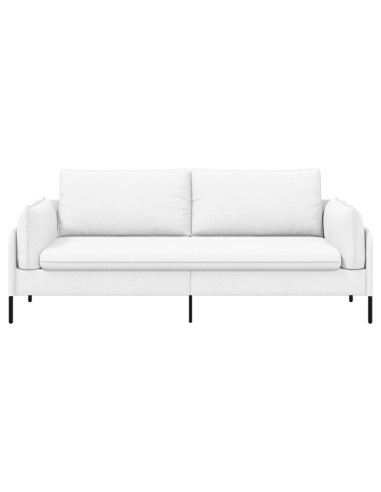 Divano 3-Persone Bianco 222 x 81 x 89 cm Tessuto