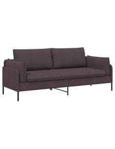 Divano 3-Persone Marrone Scuro 222 x 81 x 89 cm Tessuto 2