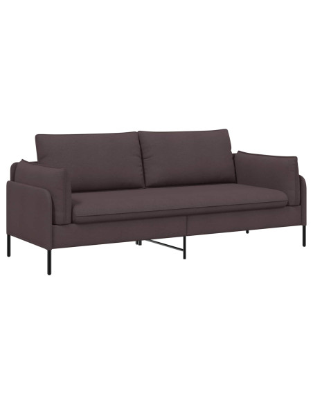 Divano 3-Persone Marrone Scuro 222 x 81 x 89 cm Tessuto