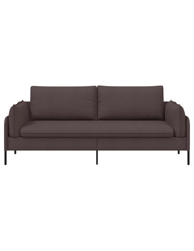 Divano 3-Persone Marrone Scuro 222 x 81 x 89 cm Tessuto
