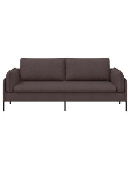 Divano 3-Persone Marrone Scuro 222 x 81 x 89 cm Tessuto