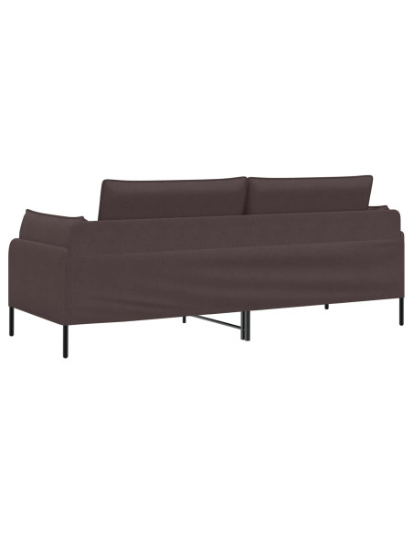 Divano 3-Persone Marrone Scuro 222 x 81 x 89 cm Tessuto