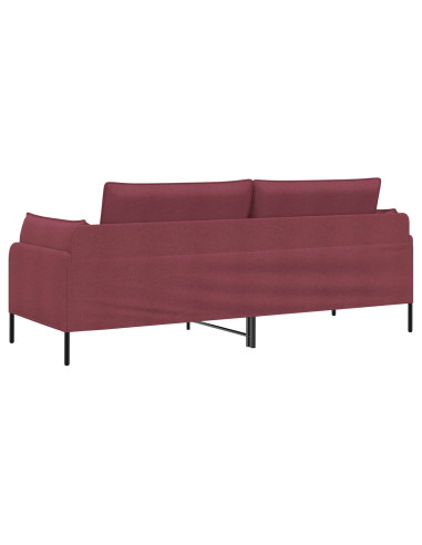 Divano 3-Persone Rosso Vino 222 x 81 x 89 cm Tessuto