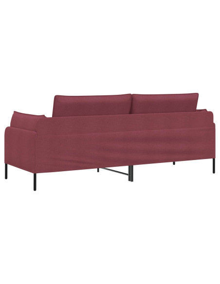 Divano 3-Persone Rosso Vino 222 x 81 x 89 cm Tessuto