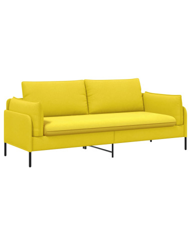 Divano 3-Persone Giallo Chiaro 222 x 81 x 89 cm Tessuto