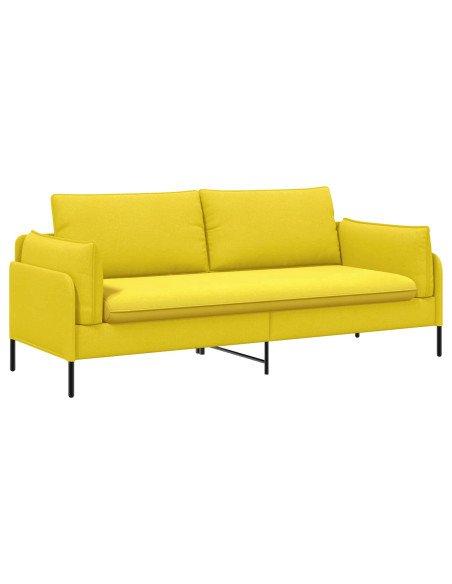 Divano 3-Persone Giallo Chiaro 222 x 81 x 89 cm Tessuto