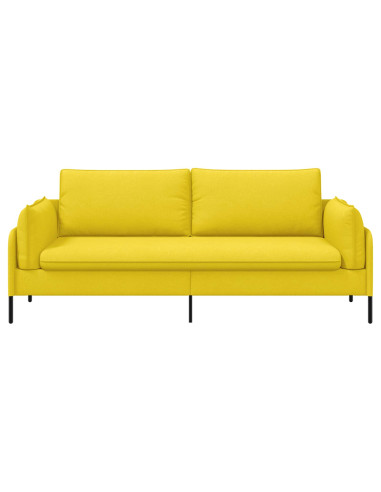 Divano 3-Persone Giallo Chiaro 222 x 81 x 89 cm Tessuto