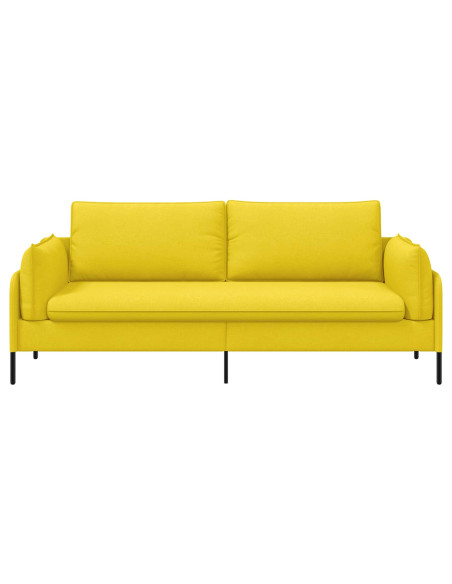 Divano 3-Persone Giallo Chiaro 222 x 81 x 89 cm Tessuto