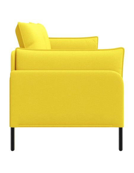 Divano 3-Persone Giallo Chiaro 222 x 81 x 89 cm Tessuto