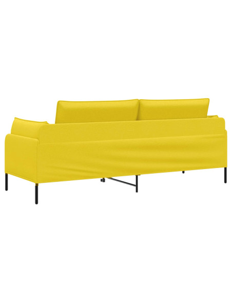 Divano 3-Persone Giallo Chiaro 222 x 81 x 89 cm Tessuto