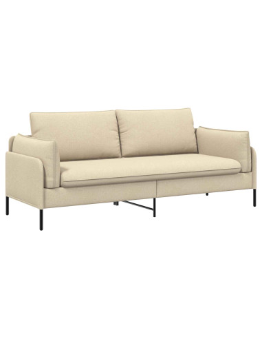 Divano 3-Persone Crema 222 x 81 x 89 cm Tessuto