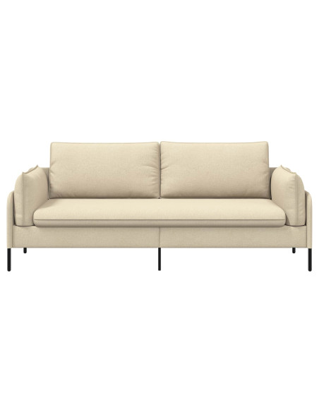 Divano 3-Persone Crema 222 x 81 x 89 cm Tessuto