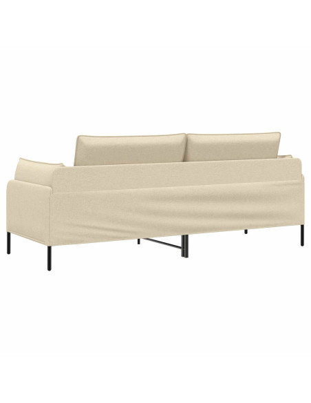 Divano 3-Persone Crema 222 x 81 x 89 cm Tessuto