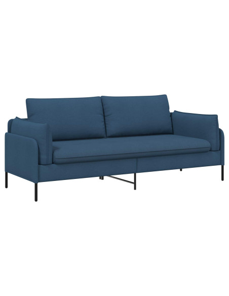 Divano 3-Persone Blu 222 x 81 x 89 cm Tessuto